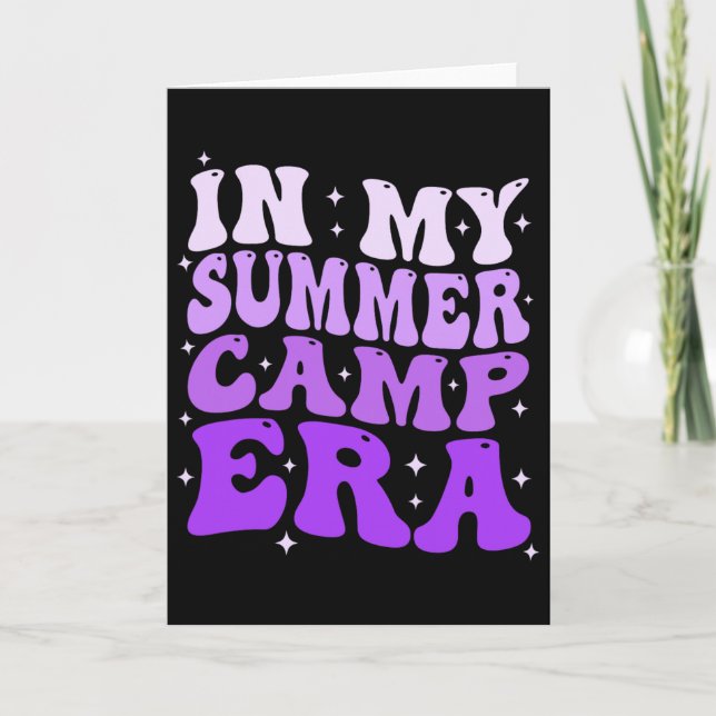 Tarjeta En Mi Era de Campamento de Verano Groovy Divertido (Anverso)