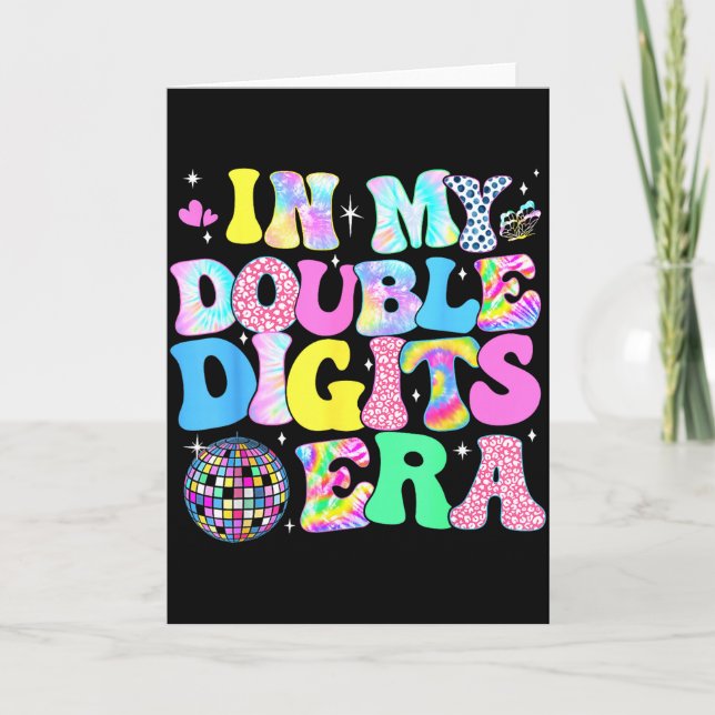 Tarjeta En Mi Era de Doble Dígitos Retro de 10 Años Cumple (Anverso)