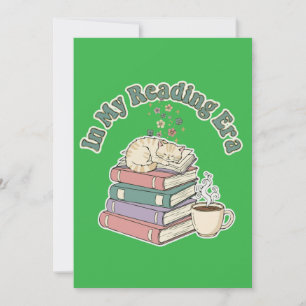 Tarjeta En Mi Era de Lectura Gato Lindo Amante de Libros A