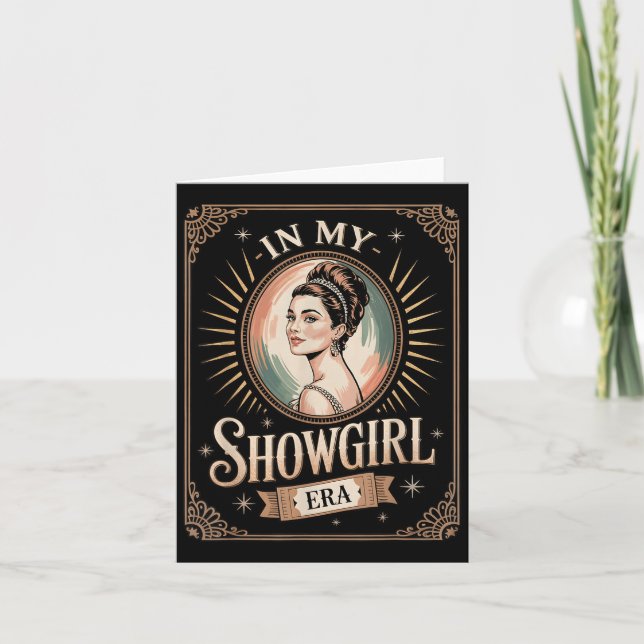 Tarjeta En Mi Era de Showgirl Retro Glamurosa Confianza Mu (Anverso)