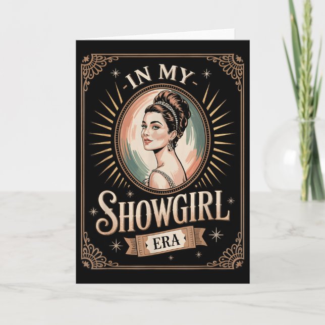 Tarjeta En Mi Era de Showgirl Retro Glamurosa Confianza Mu (Anverso)