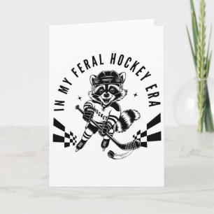 Tarjeta En Mi Era Feral de Hockey Mapache Lindo de Hockey