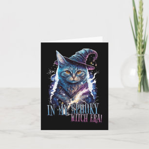 Tarjeta En mi espantosa época de brujas, disfraz de gato d