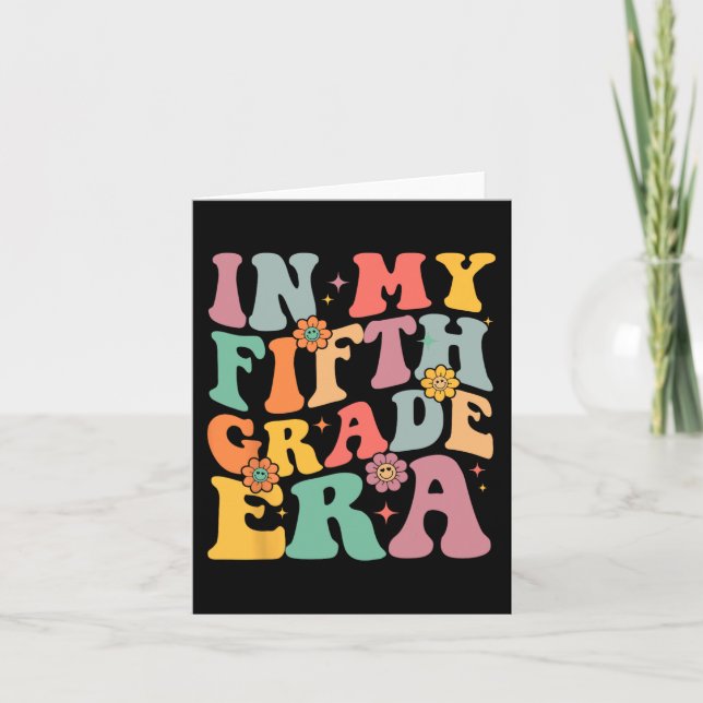 Tarjeta En mi quinto grado de vuelta a la escuela (Anverso)