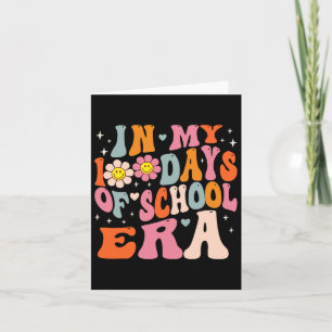 Tarjeta En mis 100 días de escuela, retro disco 100 días