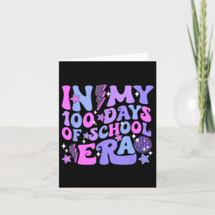 Tarjeta En Mis 100 Días De Escuela Retro Disco Groovy 10