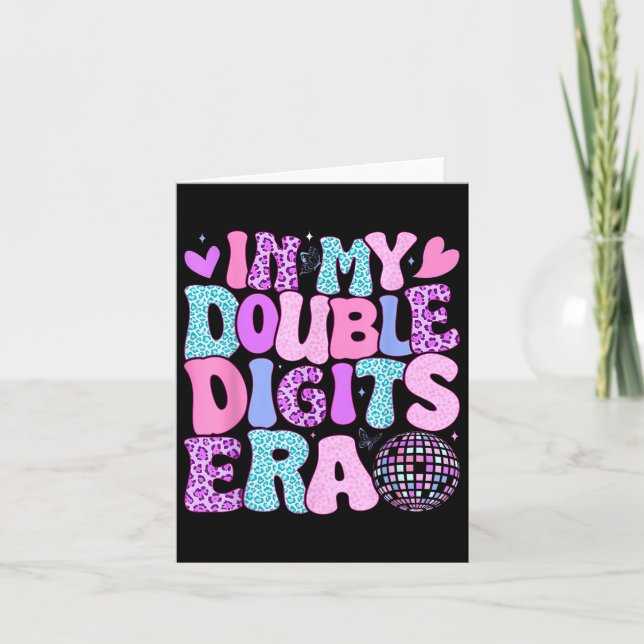 Tarjeta En mis dígitos dobles de la era retro 10 años (Anverso)