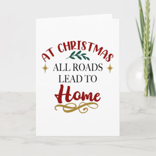 Tarjeta En Navidad Todos los Caminos Llevan a Casa