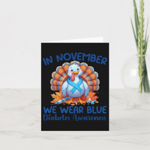 Tarjeta En Noviembre Nosotros Llevamos Pavo Azul Agradecid