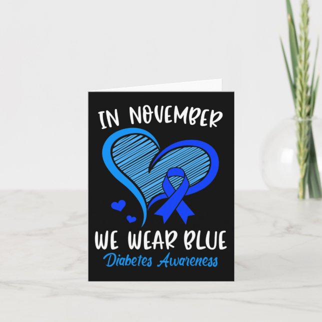 Tarjeta En Noviembre, usamos Blue Cure Diabetes Awareness  (Anverso)