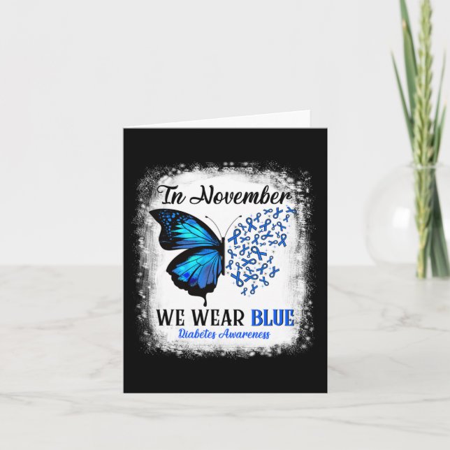 Tarjeta En Noviembre Usamos Mariposas Azules Para La Diabe (Anverso)
