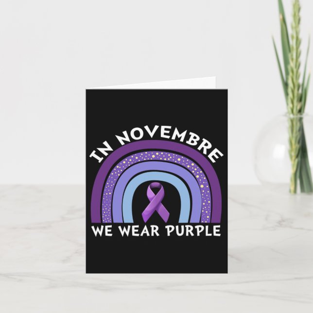 Tarjeta En Noviembre Vivimos El Cáncer Pancreático Morado  (Anverso)