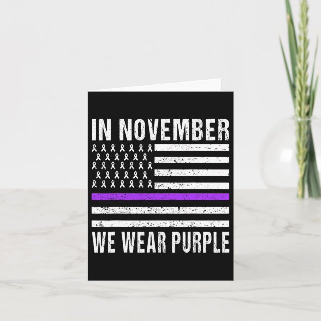 Tarjeta En Noviembre Vivimos El Cáncer Pancreático Morado  (Anverso)