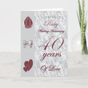 Tarjeta En Nuestro Aniversario de Boda de Rubí