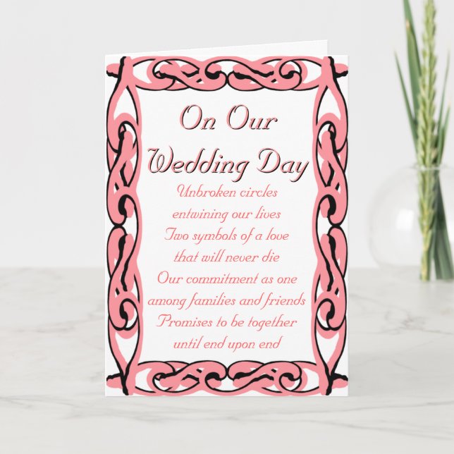 Tarjeta En nuestro día de boda: Extremo sobre extremo (Anverso)