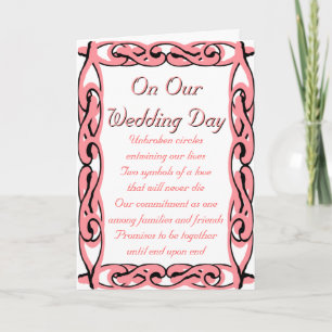 Tarjeta En nuestro día de boda: Extremo sobre extremo