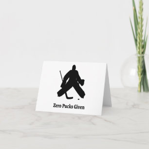 Tarjeta En Ocasión, Goalie Cero Pucks De Hockey
