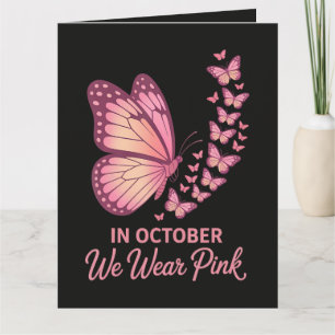 Tarjeta En Octubre Mariposa De Pecho Rosa