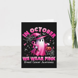 Tarjeta En Octubre Nosotros Usamos Bruja Fantasma Rosa Cán