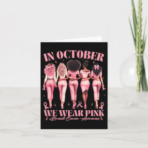 Tarjeta En Octubre Nosotros Usamos Lazo Rosa Conciencia De