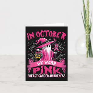 Tarjeta En Octubre Nosotros Usamos Rosa Bruja Fantasma Cán