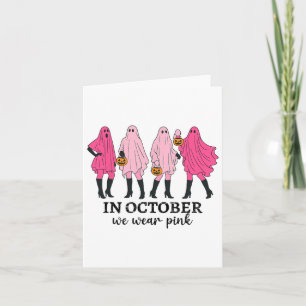 Tarjeta En Octubre Nosotros Usamos Rosa Cáncer de Seno Div