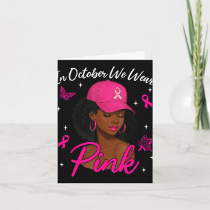 Tarjeta En Octubre Nosotros Usamos Rosa Conciencia del Cán