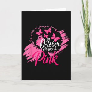 Tarjeta En Octubre Nosotros Usamos Rosa Conciencia del Cán