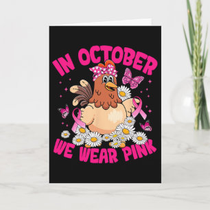 Tarjeta En Octubre Nosotros Usamos Rosa Conciencia del Cán