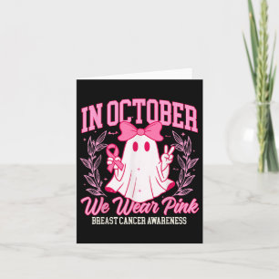 Tarjeta En Octubre Nosotros Usamos Rosa Conciencia del Cán