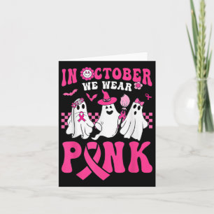 Tarjeta En Octubre Nosotros Usamos Rosa Conciencia del Cán