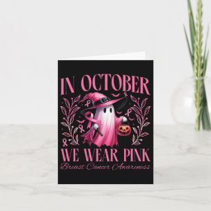 Tarjeta En Octubre Nosotros Vestimos De Rosa Bruja Fantasm