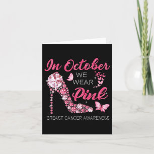 Tarjeta En Octubre Usamos Ca De Pelo De Cinta Rosa De Alto