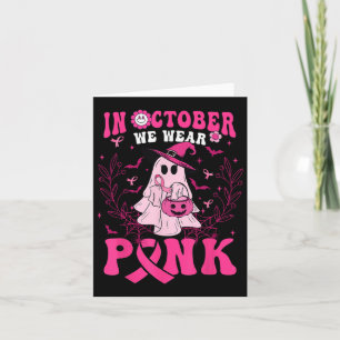 Tarjeta En Octubre, Usamos Camisas Rosadas Fantasma Hallow