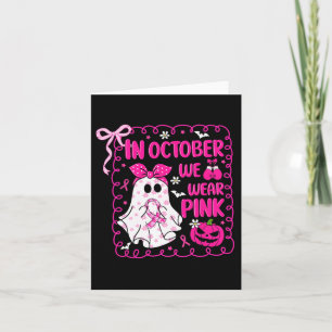 Tarjeta En Octubre Usamos Cáncer De Mama Bow Rosado