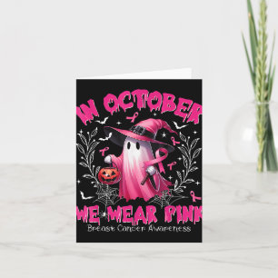 Tarjeta En Octubre Usamos Cáncer De Mama De Bruja Rosa
