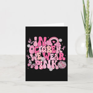 Tarjeta En Octubre Usamos Cáncer De Mama De Cinta Rosa