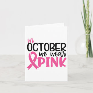 Tarjeta En Octubre Usamos Cáncer De Mama De Cinta Rosa