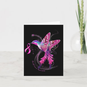 Tarjeta En Octubre Usamos Cáncer De Mama De Colibrí Rosa