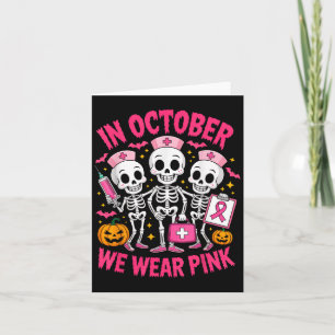 Tarjeta En Octubre, Usamos Cáncer De Mama De Esqueleto Ros