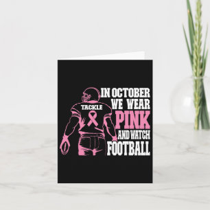 Tarjeta En Octubre Usamos Cáncer De Mama De Fútbol Rosado 
