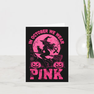 Tarjeta En Octubre Usamos Cáncer De Mama De Halloween Rosa
