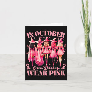Tarjeta En Octubre Usamos Cáncer De Mama De Halloween Rosa