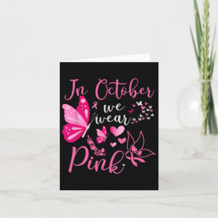 Tarjeta En Octubre Usamos Cáncer De Mama De Mariposa Rosa