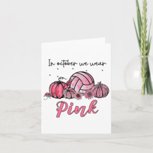 Tarjeta En Octubre Usamos Cáncer De Mama De Voleibol Rosa