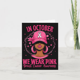 Tarjeta En Octubre Usamos Cáncer De Mama Rosa - Mujer Afro