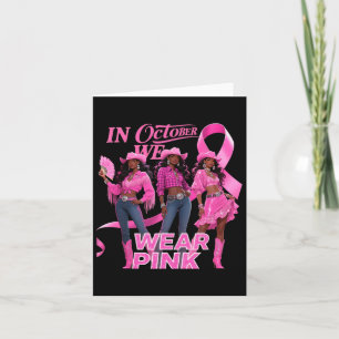Tarjeta En Octubre Usamos Chica Rosa Melanin Rodeo Brea