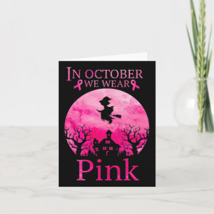 Tarjeta En Octubre Usamos Cinta Rosa De Cáncer De Mama
