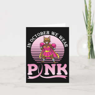 Tarjeta En Octubre, Usamos Gato Guerrero Ócicar Rosa Para 