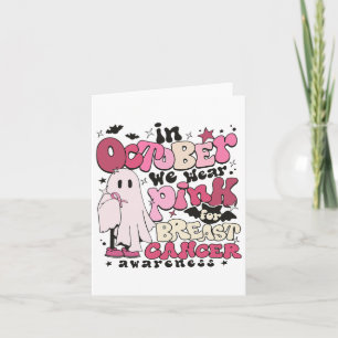 Tarjeta En Octubre Usamos Rosa Para La Hallowee Del Cáncer